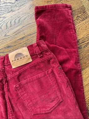 Fresno Vintage Red Corduroy Pants High Waist Straight Leg Mom 6 P W26